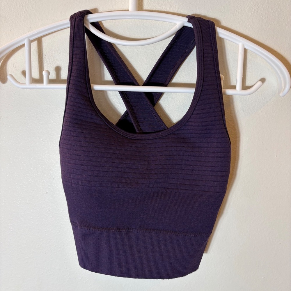 Alphalete Vault Seamless Sports Bra in Purple Noir Size XS
